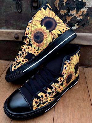 Sunflowers - High Top Shoes
