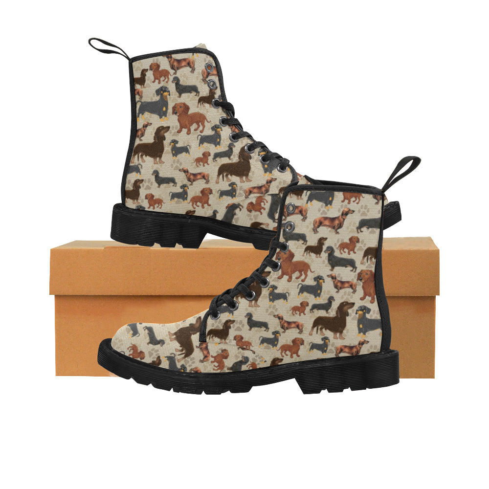Dachshund - Canvas Boots - Little Goody New Shoes Australia