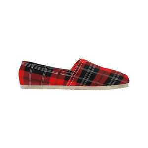 Tartan Red - Casual Canvas Slip-on Shoes