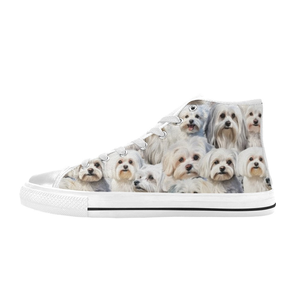 Maltese Terrier - High Top Shoes