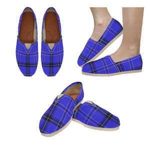 Tartan Blue - Casual Canvas Slip-on Shoes