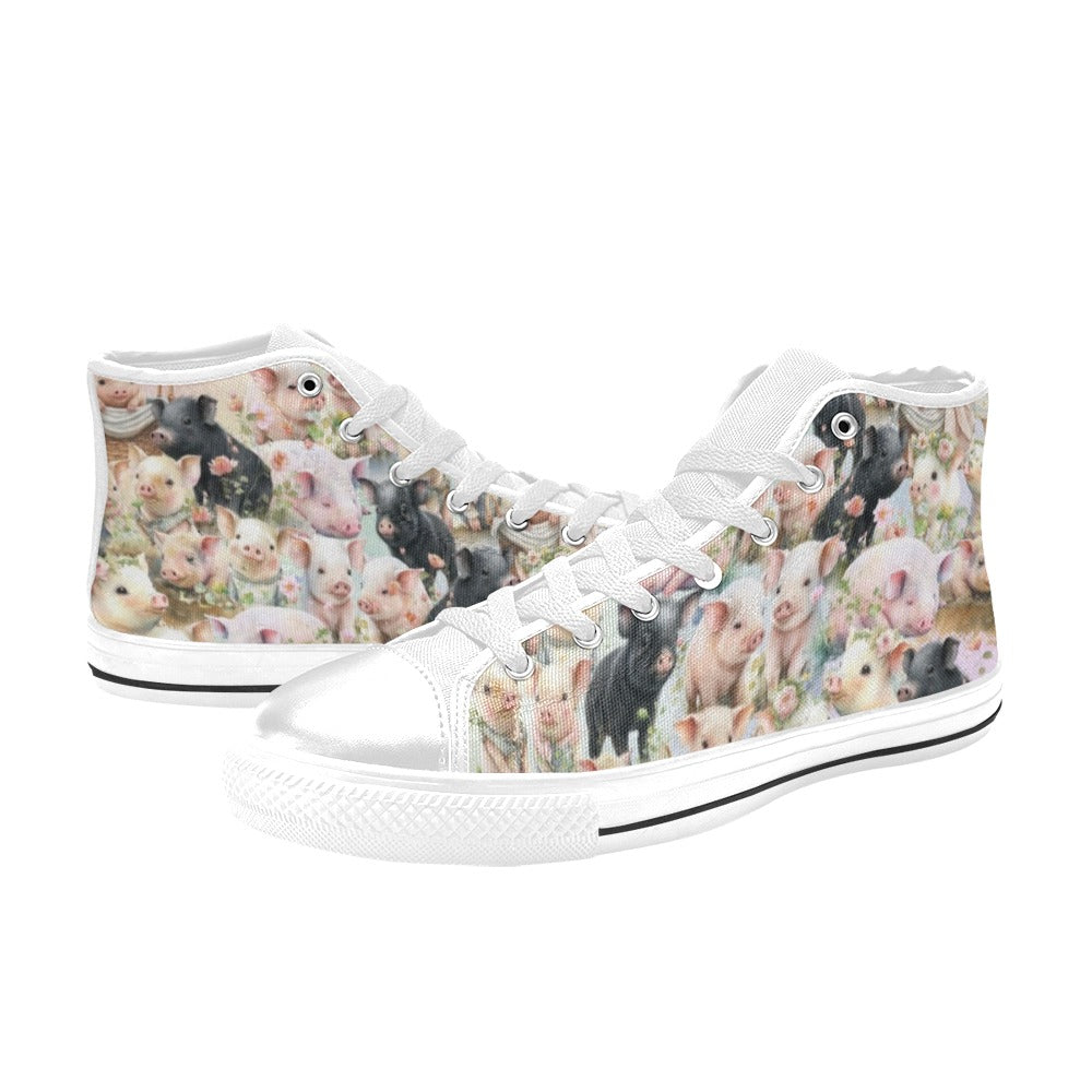 Cute Pigs - High Top Shoes
