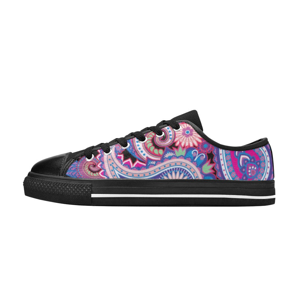 Purple Paisley - Low Top Shoes