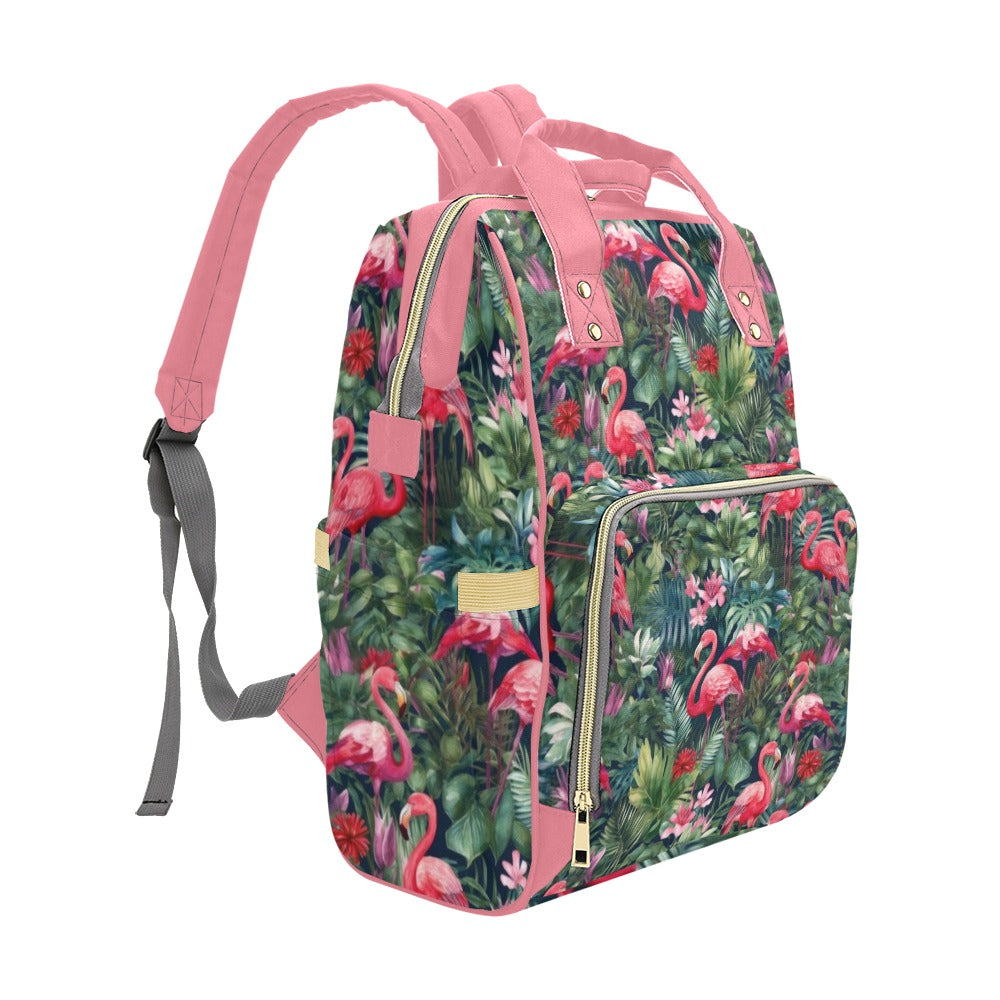 Tropical Flamingo - Multi-Function Backpack Nappy Bag