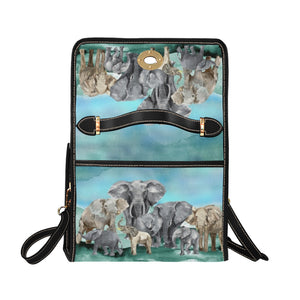 Elephants - Waterproof Canvas Handbag