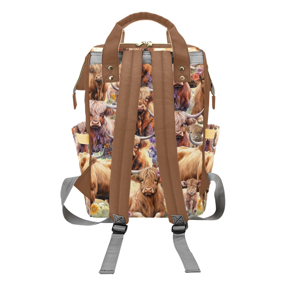 Highland Cows - Multi-Function Backpack Nappy Bag