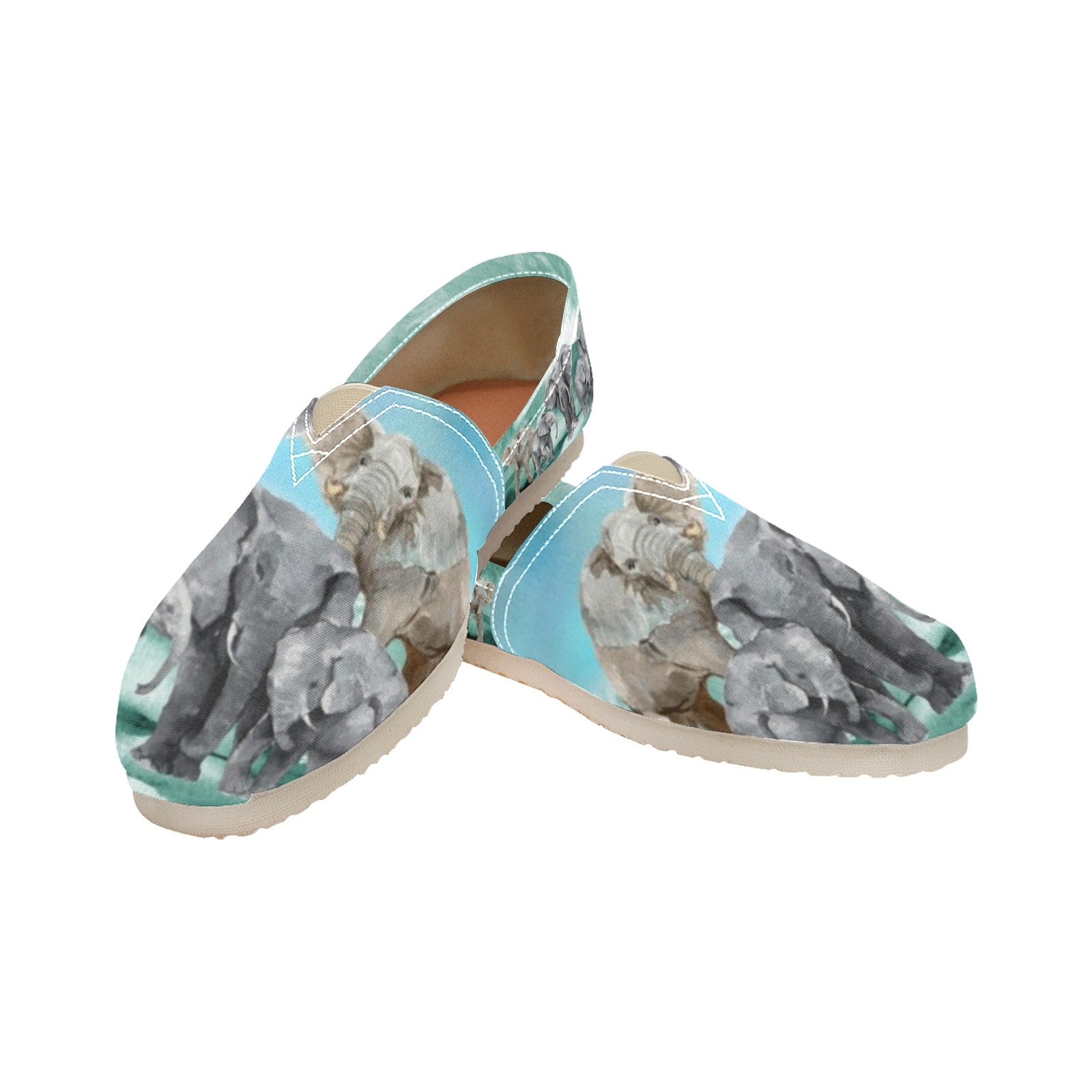 Elephants - Casual Canvas Slip-on Shoes