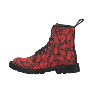 Red Paisley - Canvas Boots