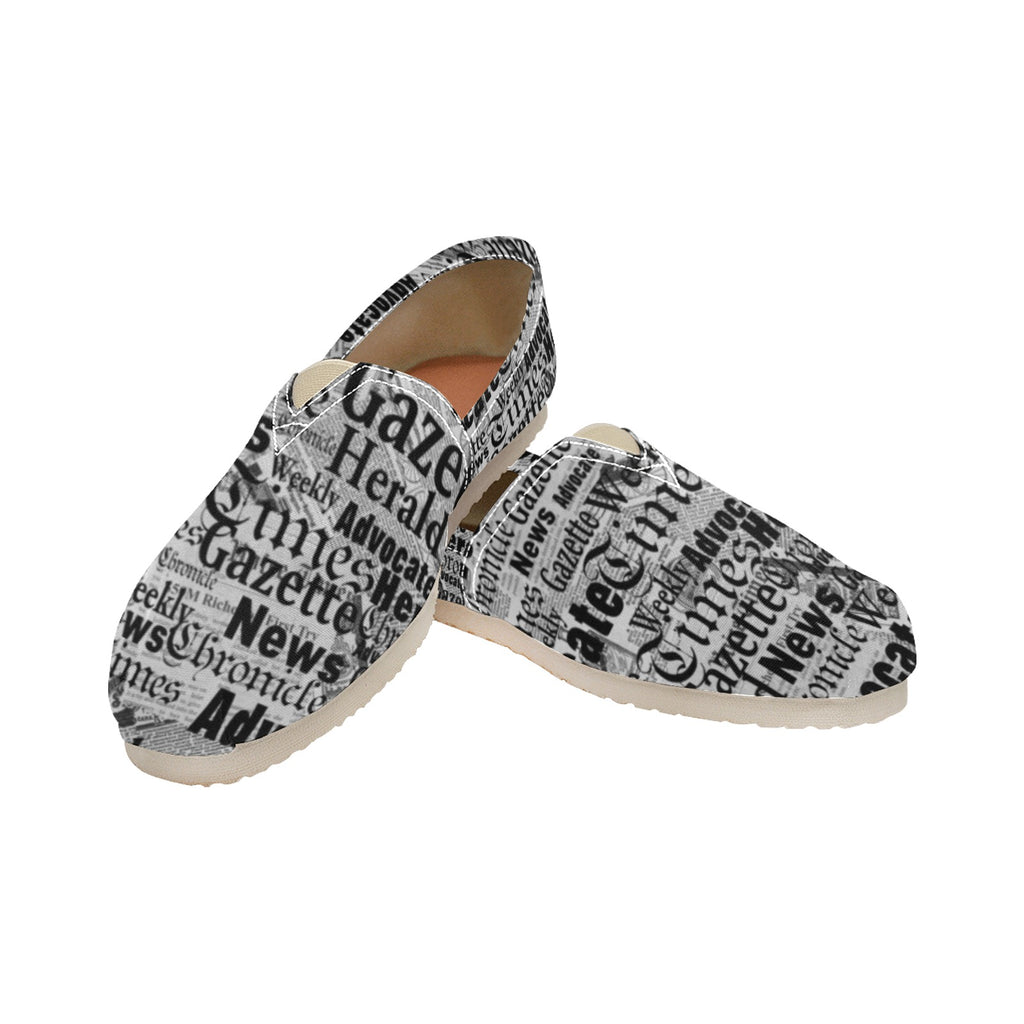 Newsprint - Casual Canvas Slip-on Shoes