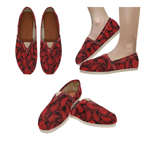 Red Paisley - Casual Canvas Slip-on Shoes