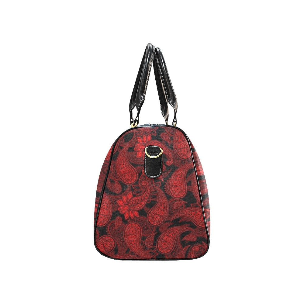 Red Paisley - Overnight Travel Bag