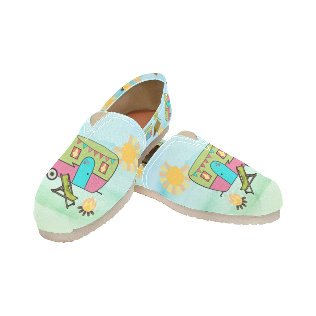 Happy Camper - Casual Canvas Slip-on Shoes
