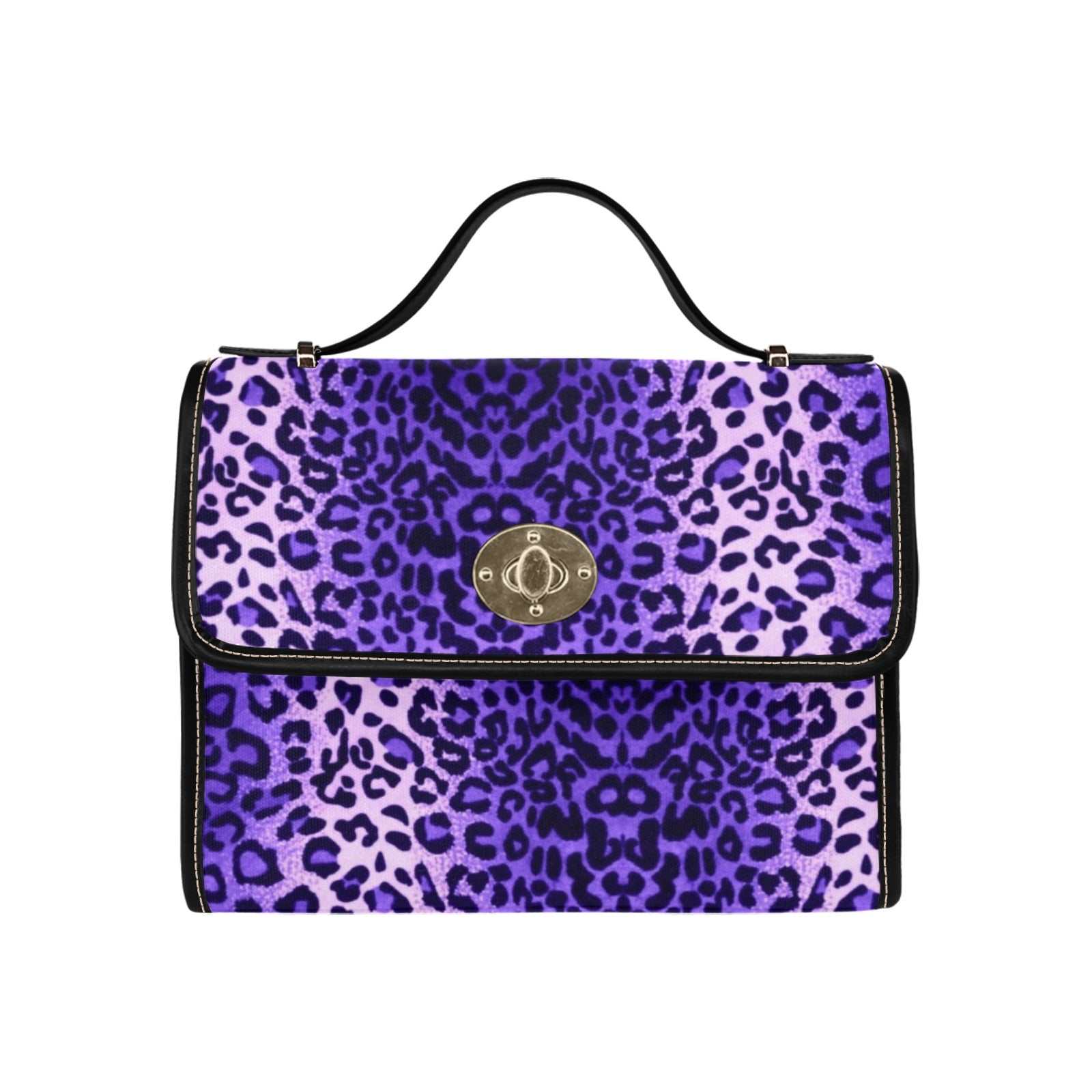 Leopard Purple - Waterproof Canvas Handbag