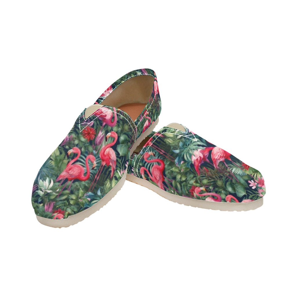 Tropical Flamingo - Casual Canvas Slip-on Shoes