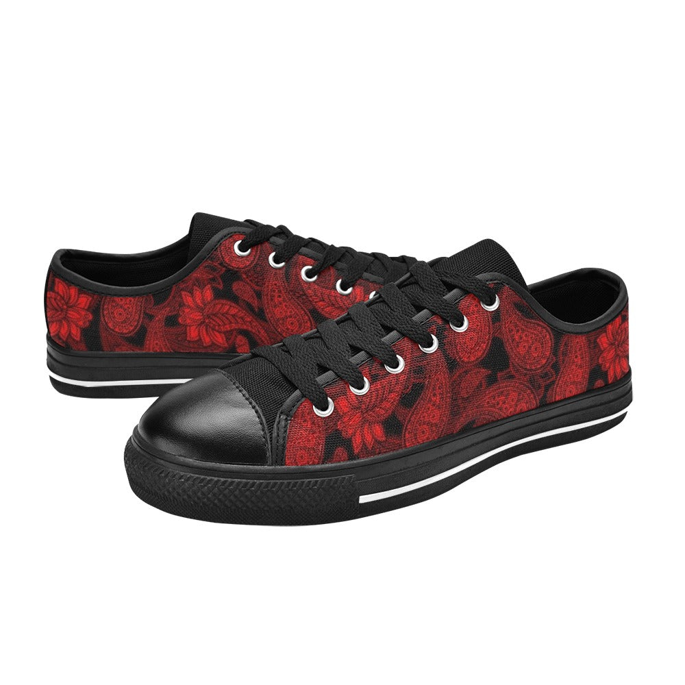 Red Paisley - Low Top Shoes