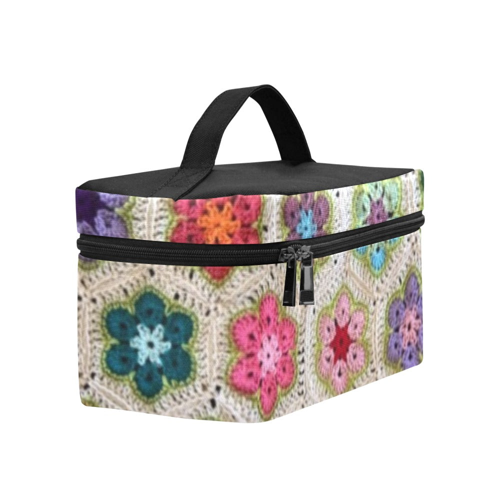 African Flowers Crochet - Cosmetics / Lunch Bag