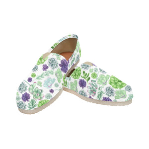 Succulents - Casual Canvas Slip-on Shoes