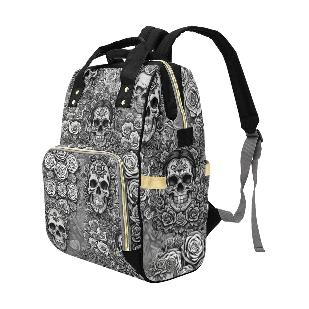 Skulls & Roses - Multi-Function Backpack Nappy Bag