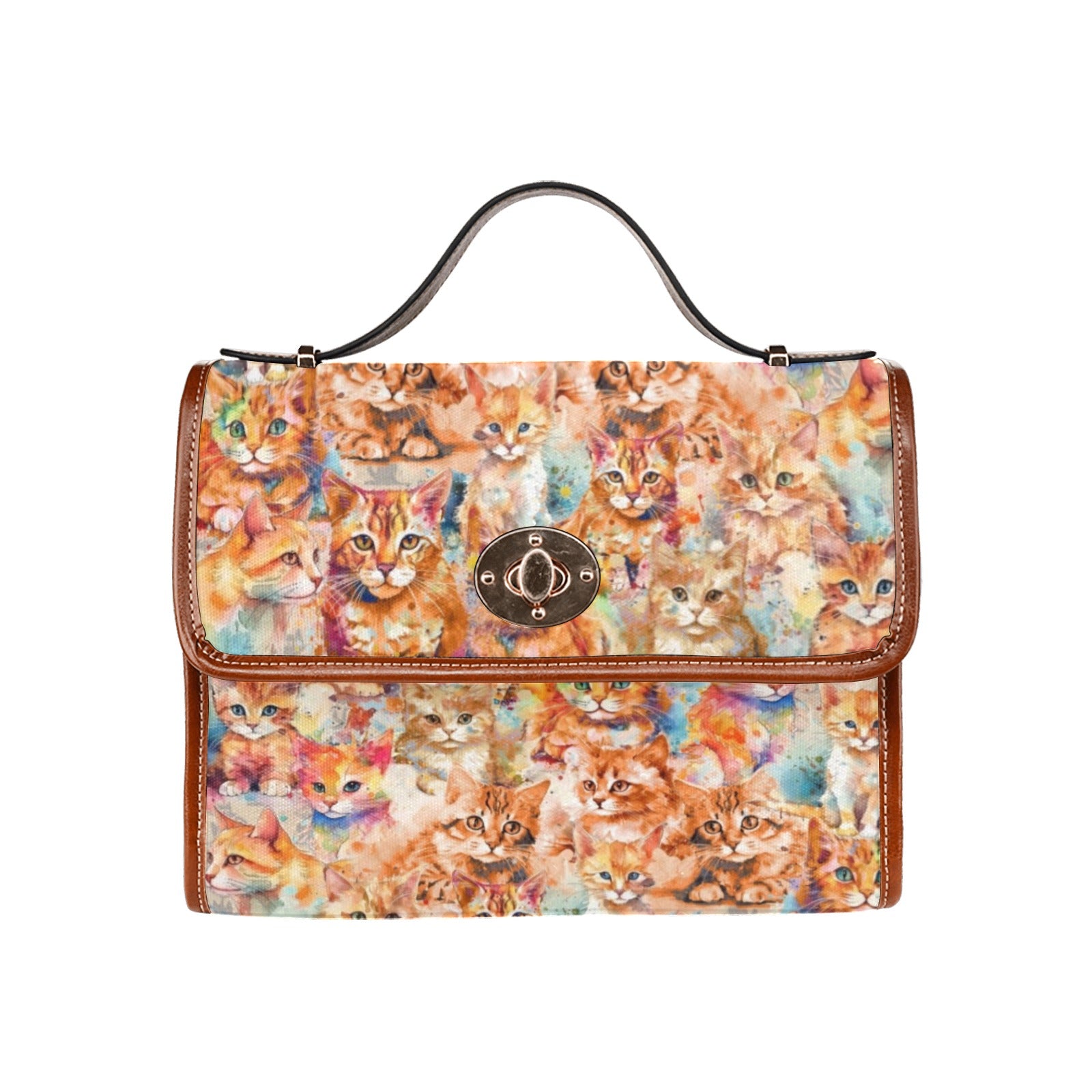 Ginger Cat - Waterproof Canvas Handbag