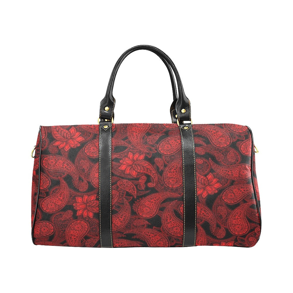 Red Paisley - Overnight Travel Bag