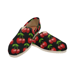 Cherry All Over - Casual Canvas Slip-on Shoes