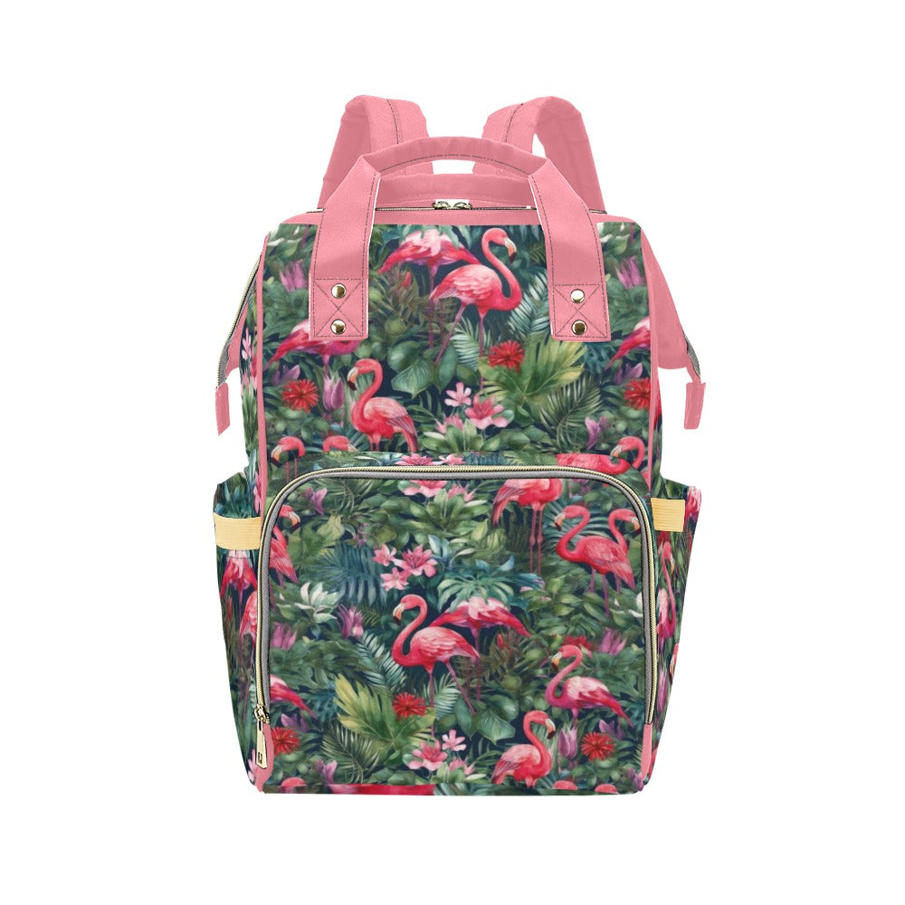Tropical Flamingo - Multi-Function Backpack Nappy Bag