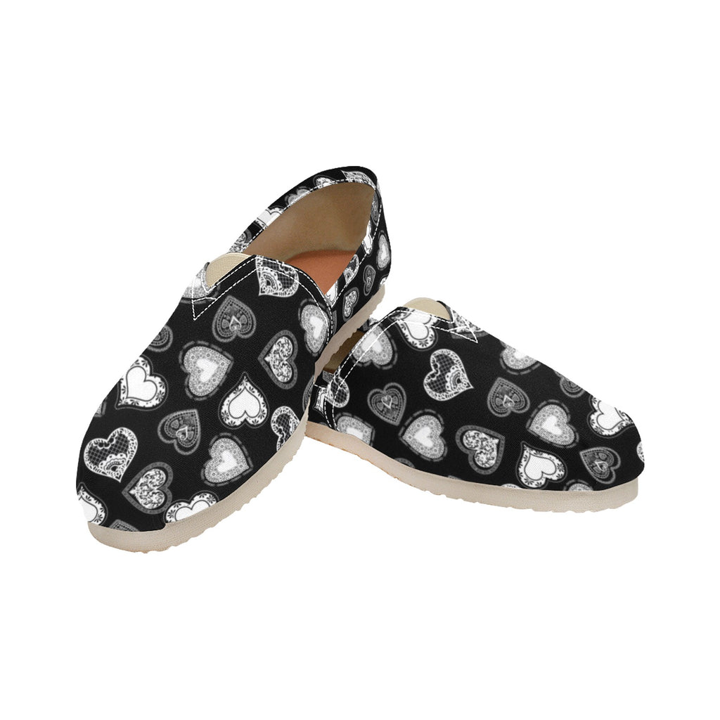 Lace Hearts - Casual Canvas Slip-on Shoes