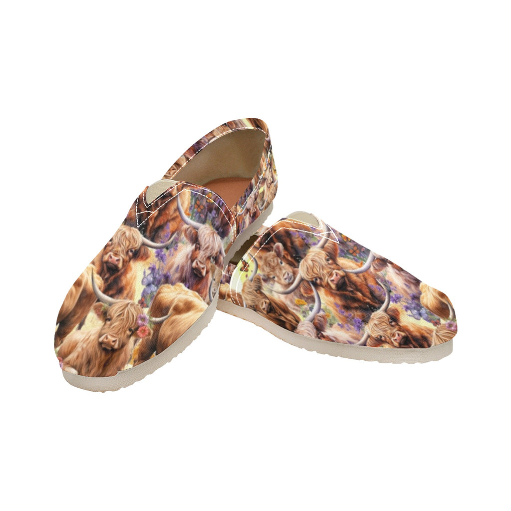 Highland Cows - Casual Canvas Slip-on Shoes