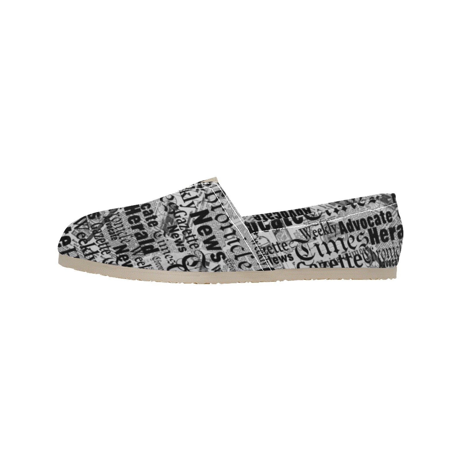 Newsprint - Casual Canvas Slip-on Shoes