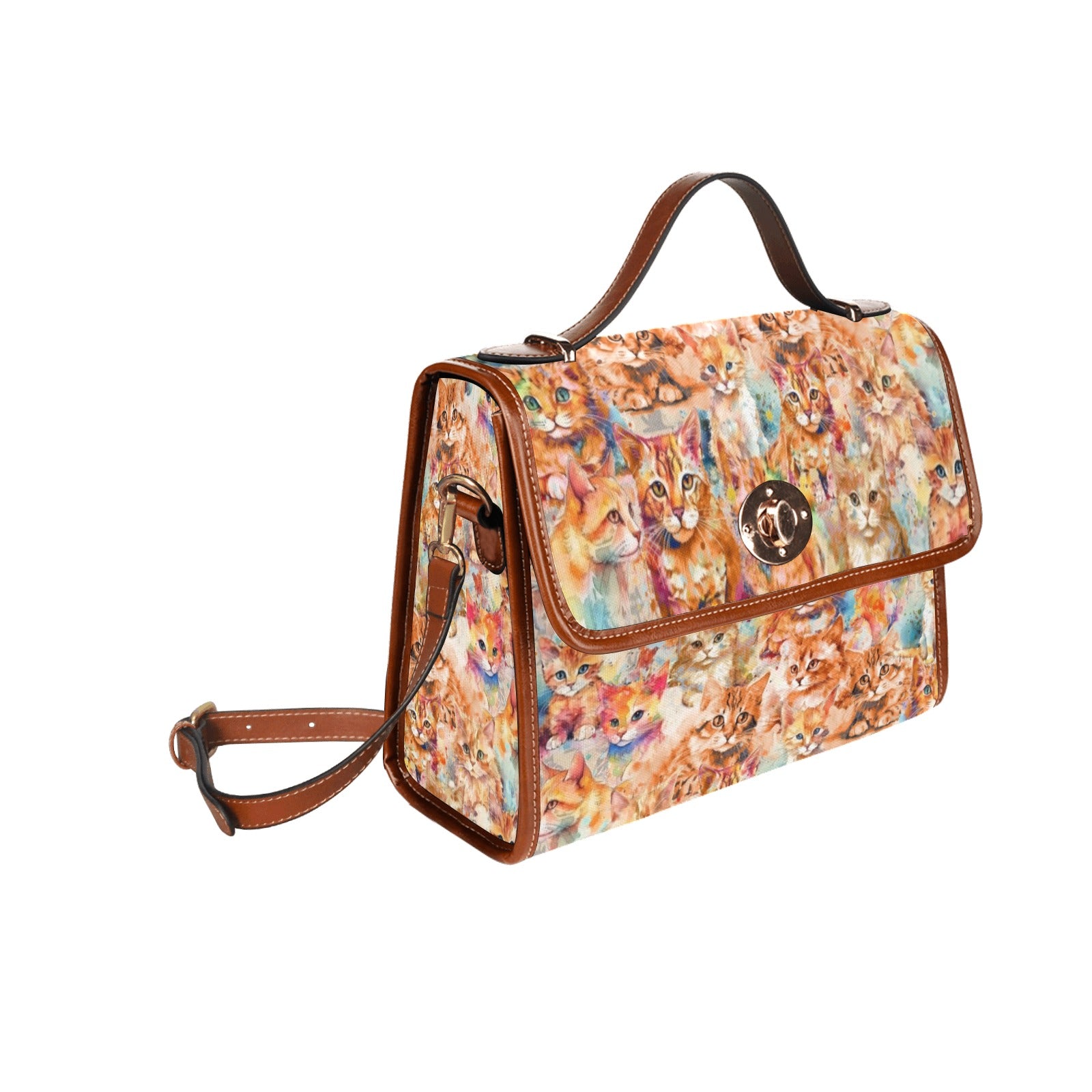 Ginger Cat - Waterproof Canvas Handbag