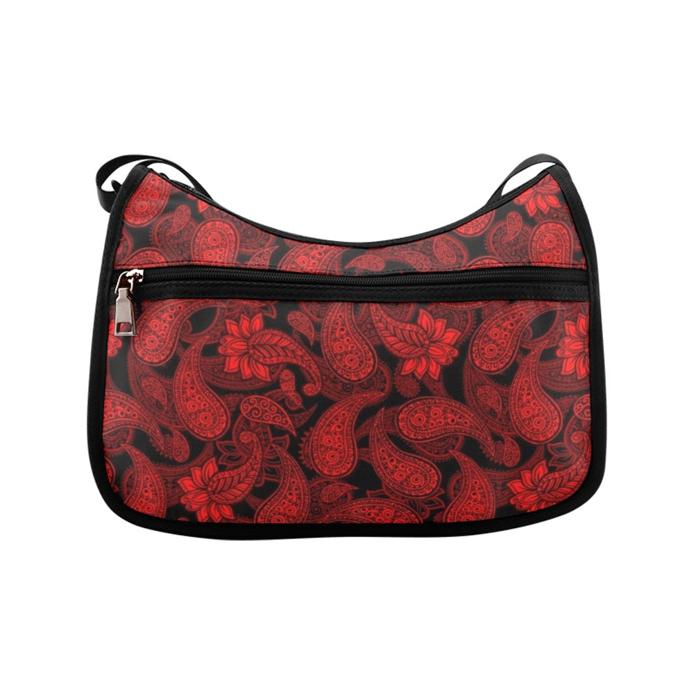 Red Paisley - Crossbody Handbag