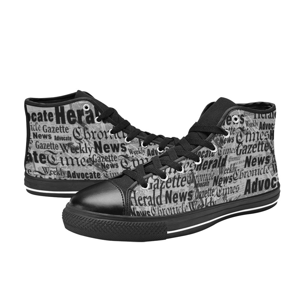 Newsprint - High Top Shoes