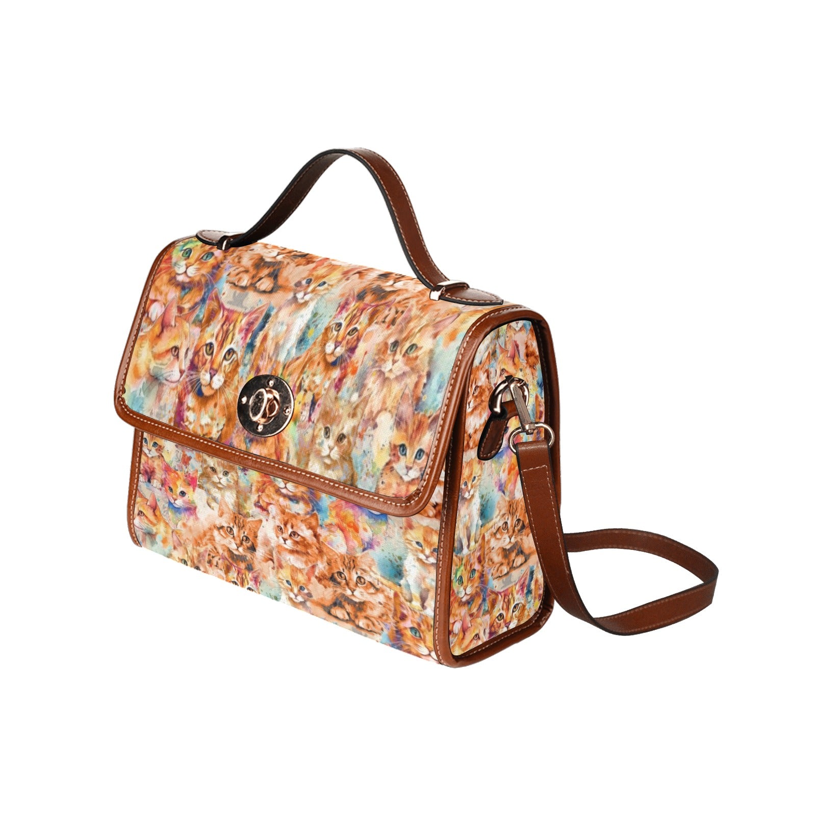 Ginger Cat - Waterproof Canvas Handbag