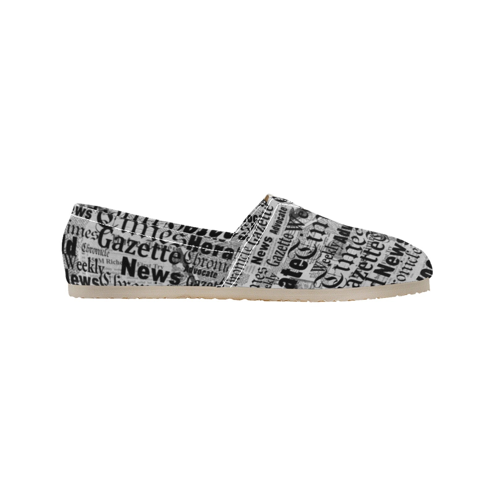 Newsprint - Casual Canvas Slip-on Shoes