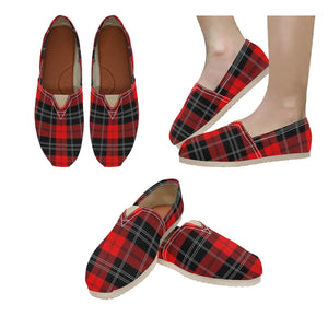 Tartan Red - Casual Canvas Slip-on Shoes