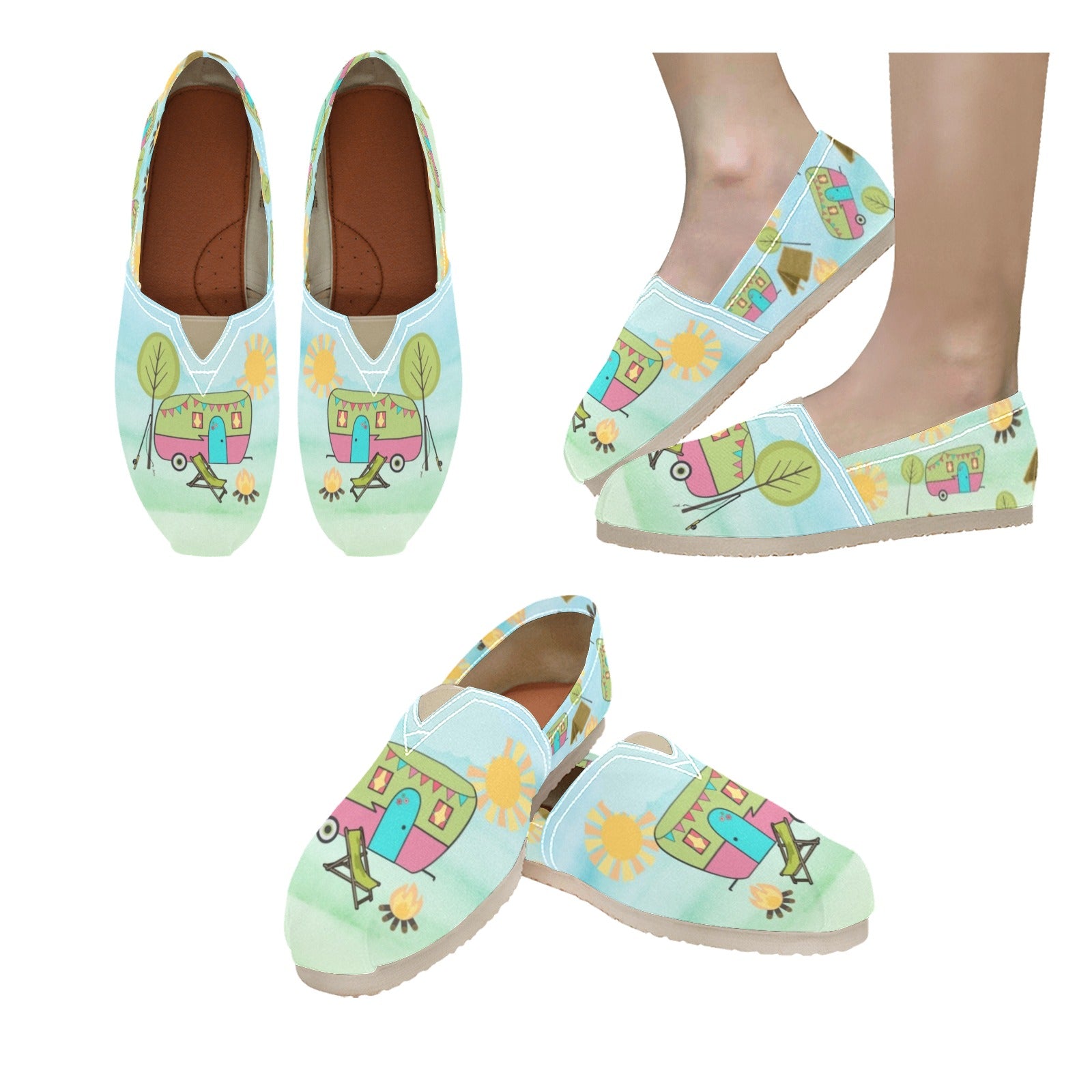 Happy Camper - Casual Canvas Slip-on Shoes