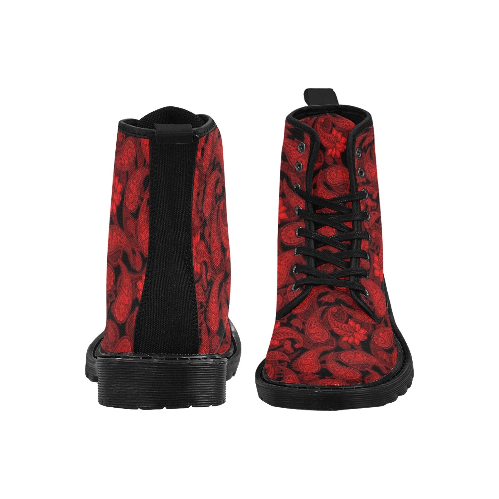 Red Paisley - Canvas Boots