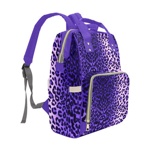 Leopard Purple - Multi-Function Backpack Nappy Bag