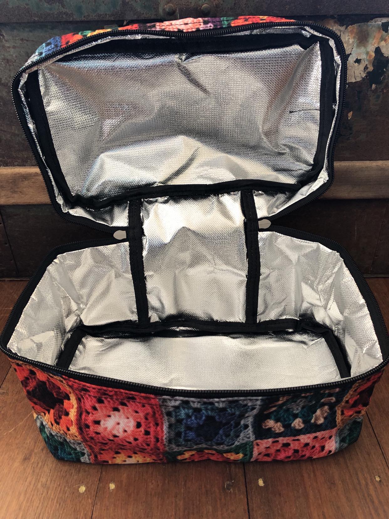 Crochet Granny Squares - Cosmetics / Lunch Bag