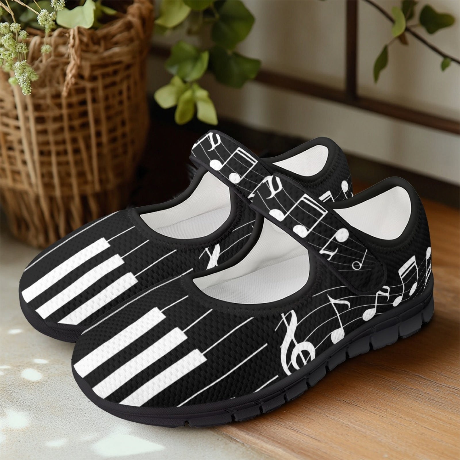 Music Notes Black - Mary Jane Shoes