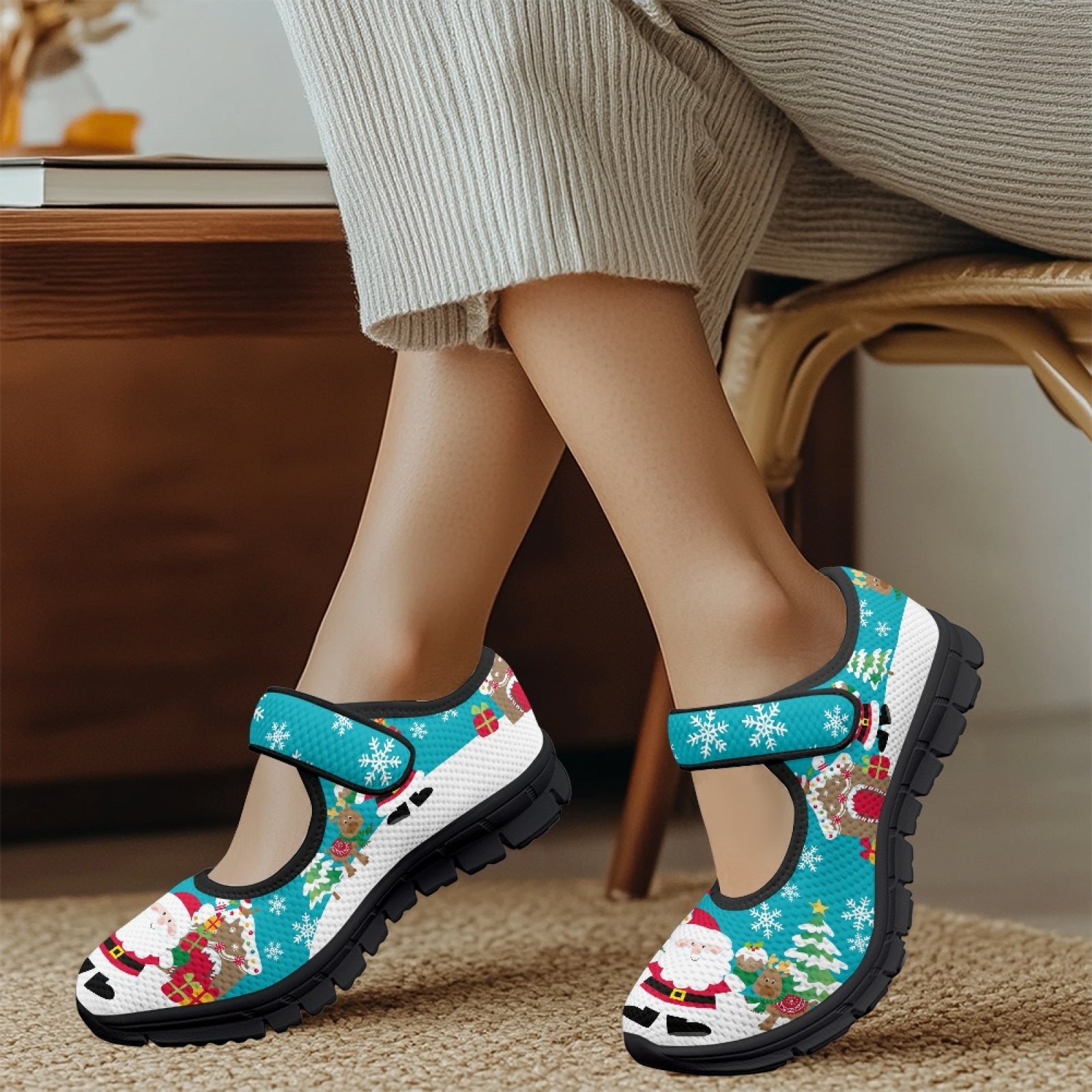 Santa Claus Scene - Mary Jane Shoes
