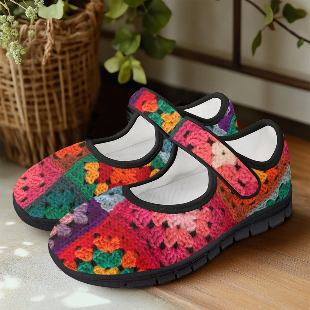 Crochet Granny Squares - Mary Jane Shoes