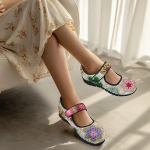 African Flowers Crochet - Mary Jane Shoes