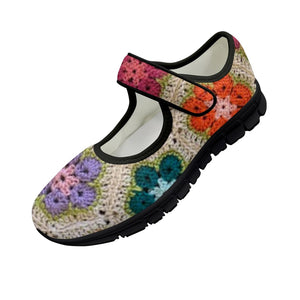 African Flowers Crochet - Mary Jane Shoes