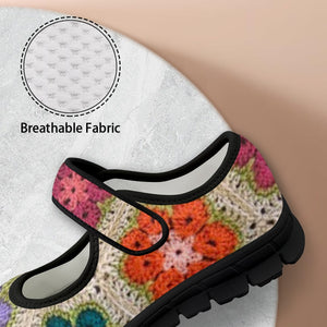 African Flowers Crochet - Mary Jane Shoes
