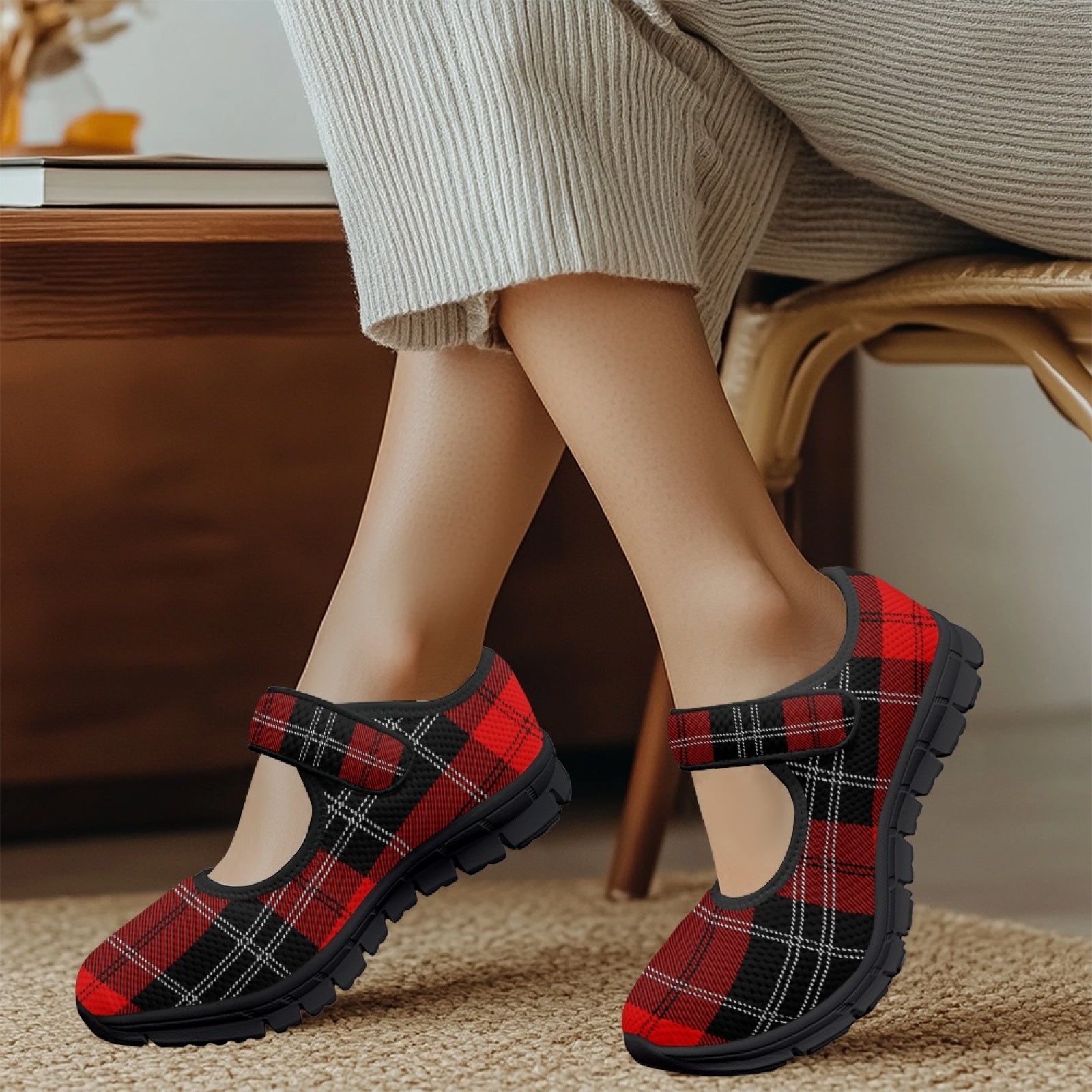 Tartan Red - Mary Jane Shoes