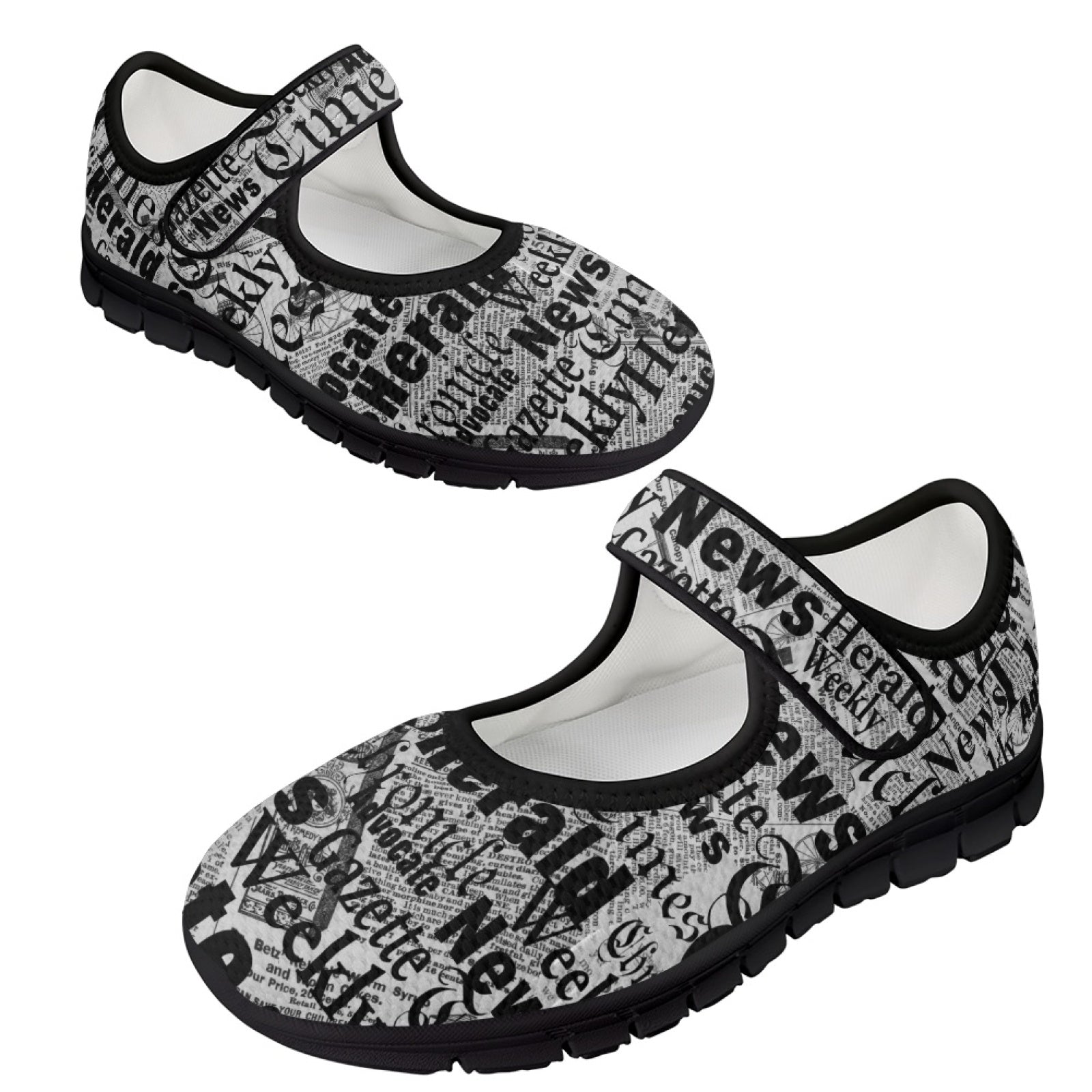 Newsprint - Mary Jane Shoes