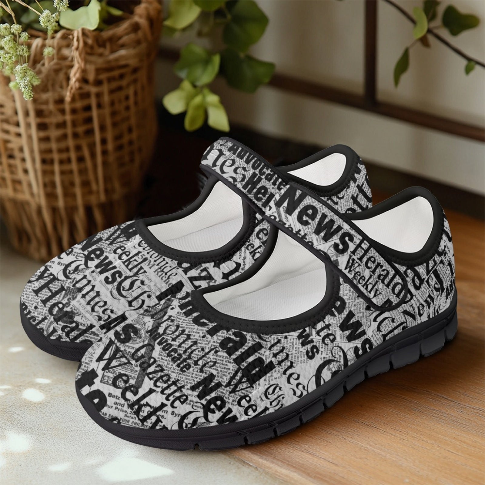 Newsprint - Mary Jane Shoes