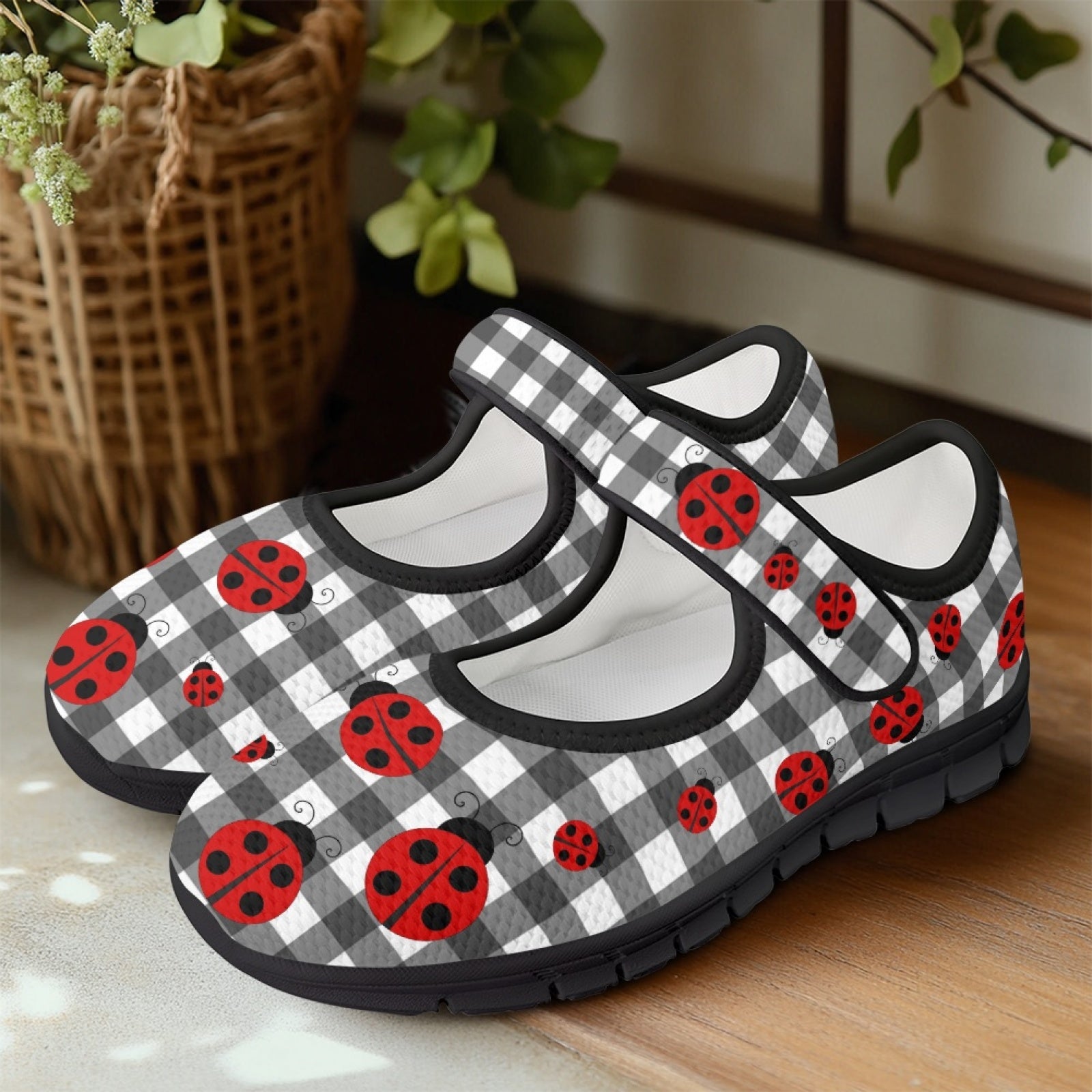 Ladybird Gingham - Mary Jane Shoes