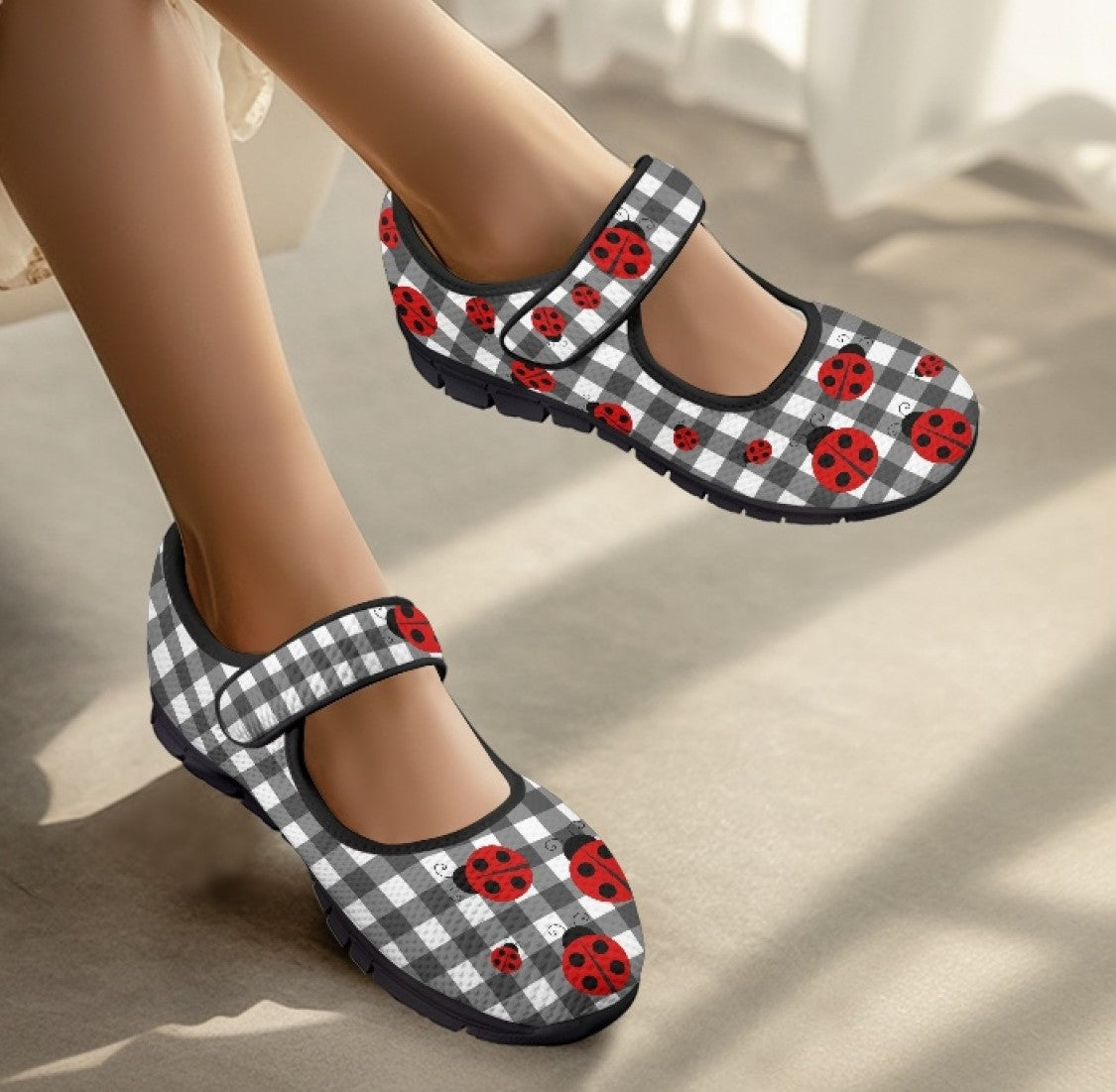 Ladybird Gingham - Mary Jane Shoes
